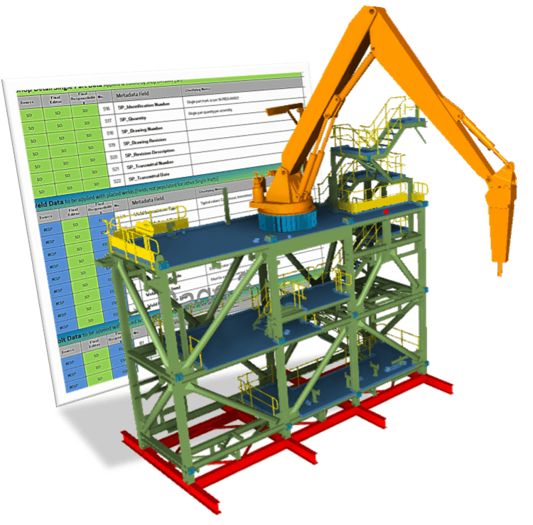 Digital rendering of a construction project