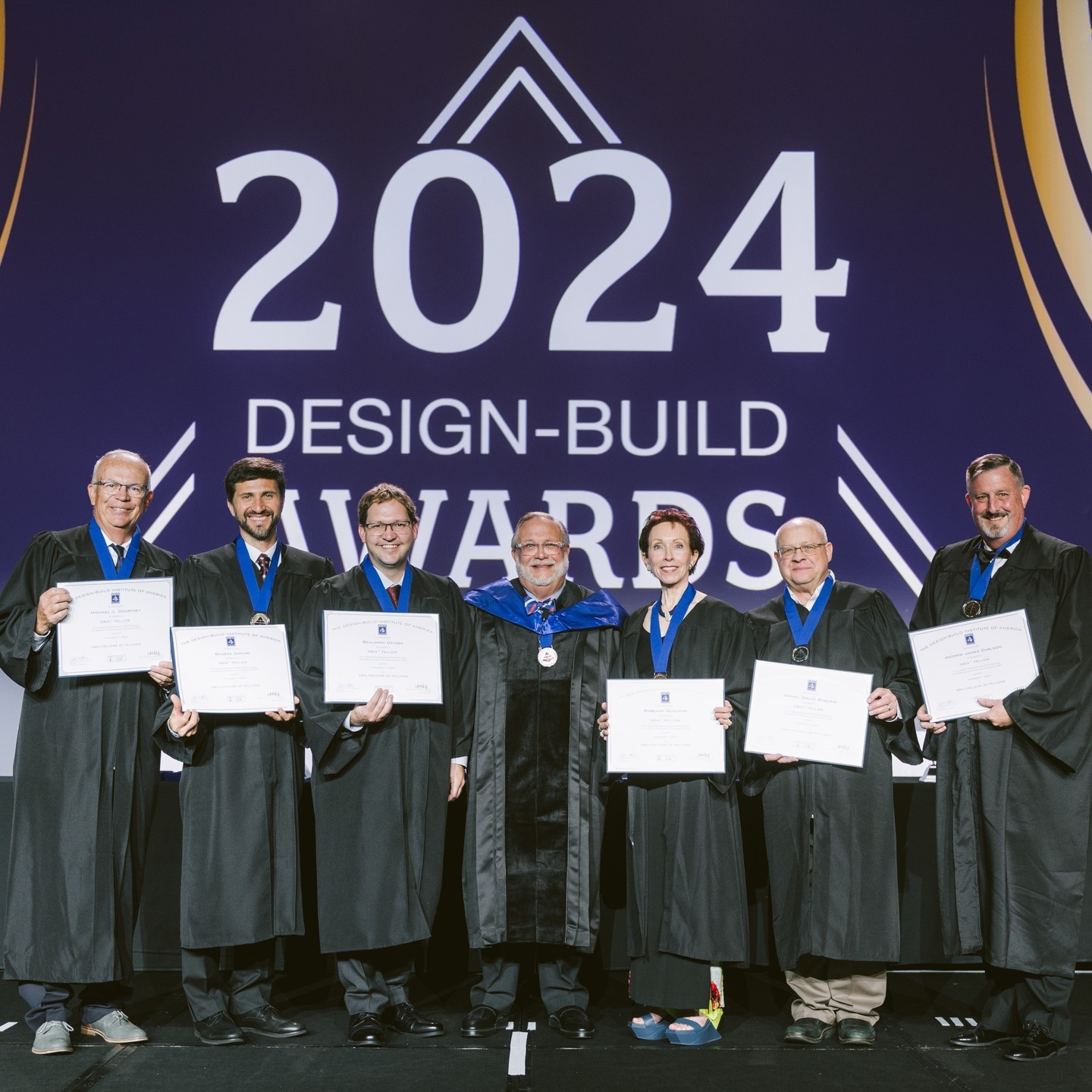 DBIA has inducted 6 new Fellows - industry leaders who have made remarkable contributions to advancing design-build best practices and elevating the entire profession. Meet the impressive 2024 DBIA College of Fellows class, Baabak Ashuri, Ph.D., FDBIA, Andrew James Carlson, AIA, FDBIA, Michael Courtney, CCM, FDBIA, Ben Dzioba, PE, PMP, FDBIA, Rebekah Gladson, FAIA, AUA, FDBIA and Daniel Rawlins, RA, FDBIA. Link in bio.