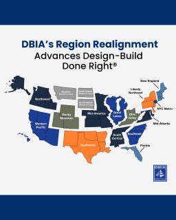 DBIA is announcing a strategic reorganization of its regional structure to better serve the growing and diverse #designbuild community across the country. The updates include creating the New York City Metro Region, redefining the Liberty Northeast Region, aligning Minnesota with the Mid-America Region, adding new member-at-large territories and more. Learn more about the reorg through the link in our bio.