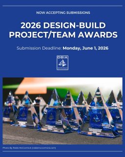 The 2026 National Design-Build Project/Team Awards are officially open and we’re excited to see what your teams have accomplished!

This year’s application process is more streamlined and flexible than ever, so get started on your application today.

Start by reviewing the FAQs and Submission Guidelines for a clear overview of what’s required. Deadline June 1, 2026, 6PM ET (there will be no submission extension deadline this year).