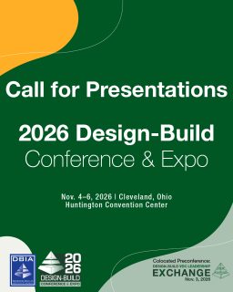The 2026 Design-Build Conference & Expo and Virtual Design & Construction Leadership Exchange (#VDCLEx) head to Cleveland in November, and we’re looking for #designbuild professionals ready to share real-world insights, hard-earned lessons and forward-thinking strategies. 

Have a story that challenges assumptions? Lessons learned that others can build on? 
Submit your project today! Proposals accepted until Tuesday, April 21, 2026.
