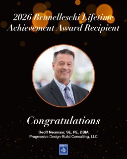 Geoffrey Neumayr may have just received DBIA’s highest individual honor in the 2026 Brunelleschi Lifetime Achievement Award, but when asked about his achievements that made him worthy of the honor, he reveals the team effort behind his career’s framework.
To learn more about Geoff’s 30+ year #designbuild career, check out the link in our bio.