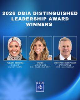 Congratulations to the 2026 Distinguished Leadership Award winners! 🏆
These three leaders have gone above and beyond to strengthen #designbuild project delivery and collaboration across our industry:
🏆 Faculty/Academia: Ghada Gad, PhD, Professor of Construction Engineering & Management, Cal Poly Pomona
🏆 Owner: Michele Basic, VP, Comprehensive Modernization, NYCHA
🏆 Industry practitioner: Stephen M. Reams, Assoc. DBIA, Partner, Smith Currie Oles LLP
Read more about their achievements at the link in our bio!
#DBIA #DesignBuild #DBIA2026 #ConstructionLeadership #AECIndustry #ConstructionIndustry