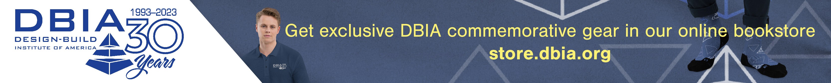 Advertisement for DBIA Bookstore; links to bookstore page for DBIA gear.